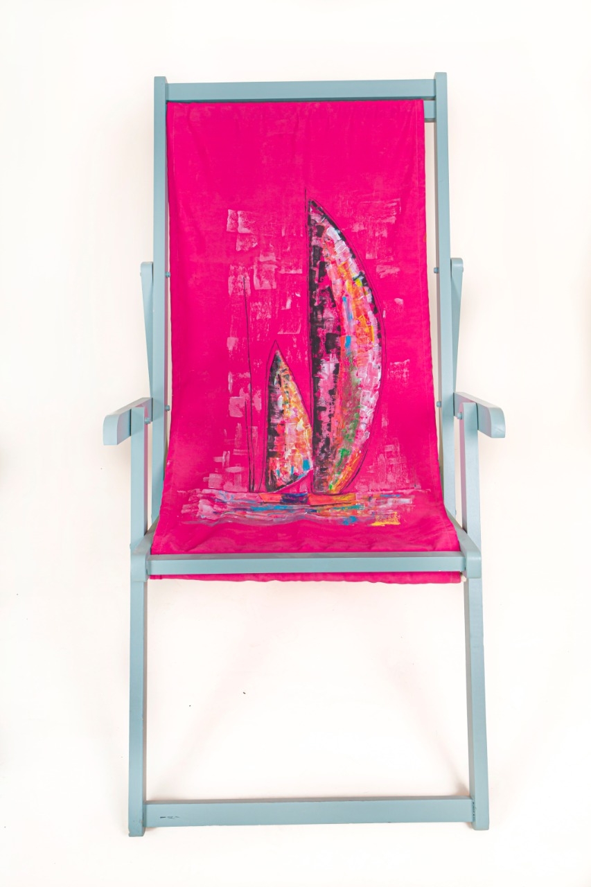 Beach / pool painted chair-0