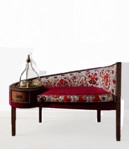 Carved Bokhara Corner Sofa with drawer -0